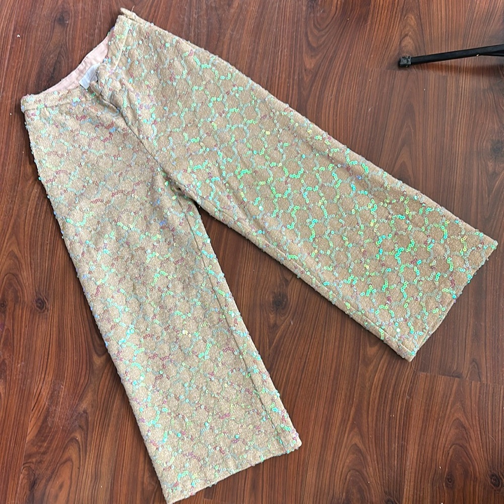 Anthropologie Sequined (iridescent) Wide Crop
